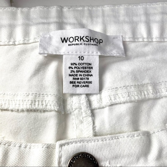 NWT Workshop White Raw Hem Cuffed Cropped Jeans - Picture 7 of 7